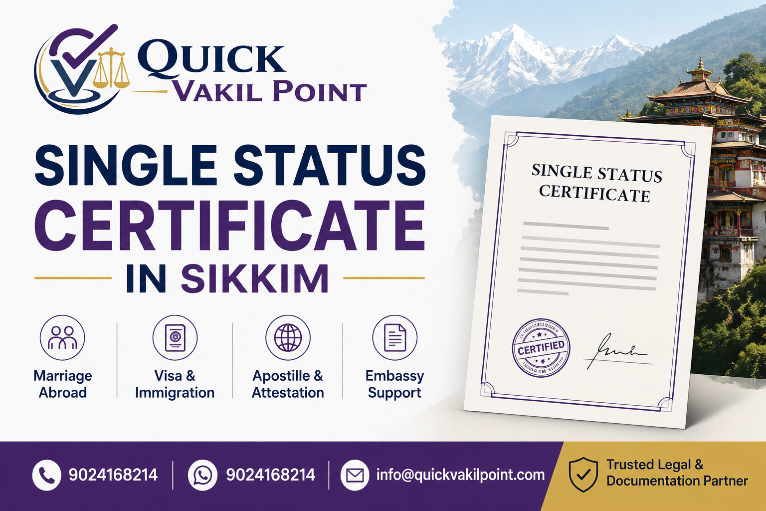 Single Status Certificate In Sikkim